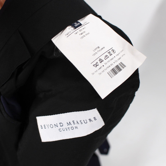 Hardy Minnis Beyond Measure Navy Wool Single Breasted 2 Pc Suit 46L Blazer Pants - Picture 10 of 10